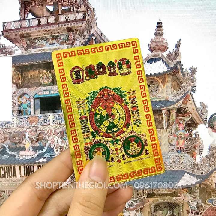 Thẻ Kim Bài Chín Cung Điện Manjusri Và Tám Bát Quái Mật Tông